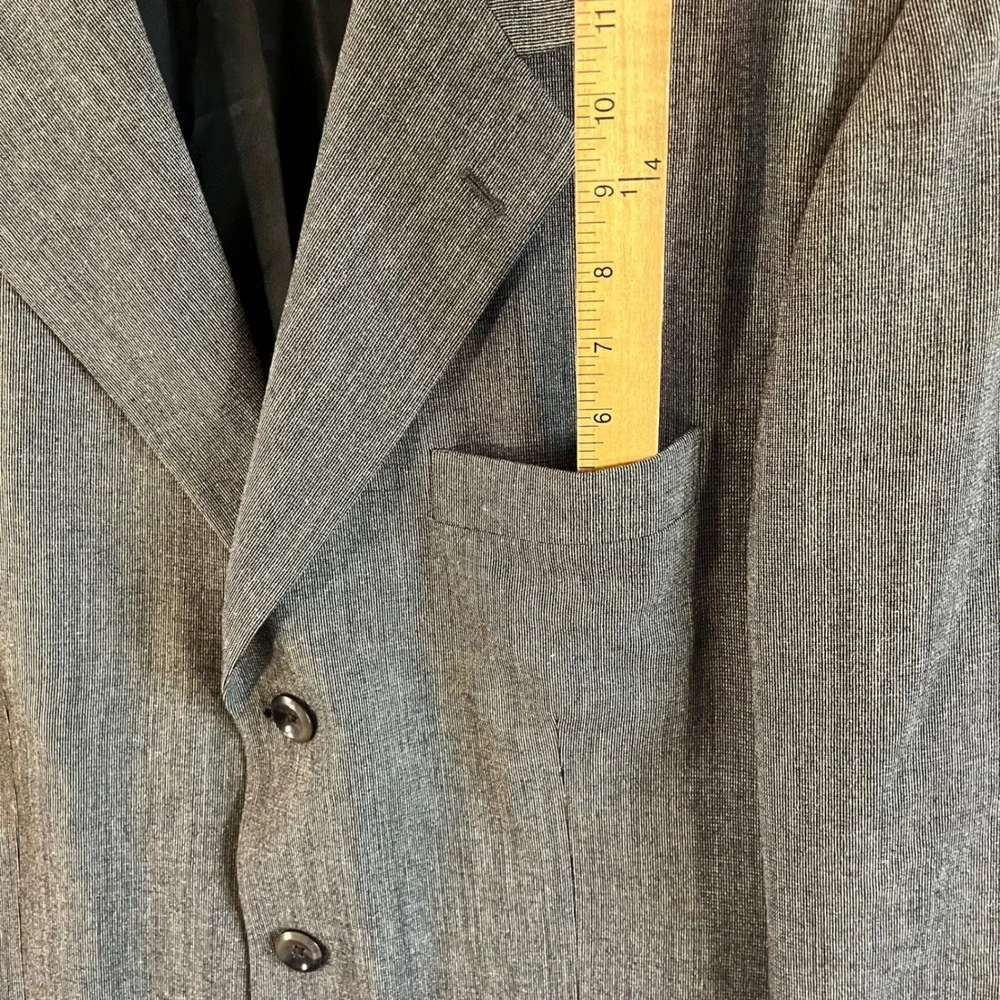Banana Republic Blazer Men 46L Grey Wool Blend Made in Italy 3-Button Sport Coat